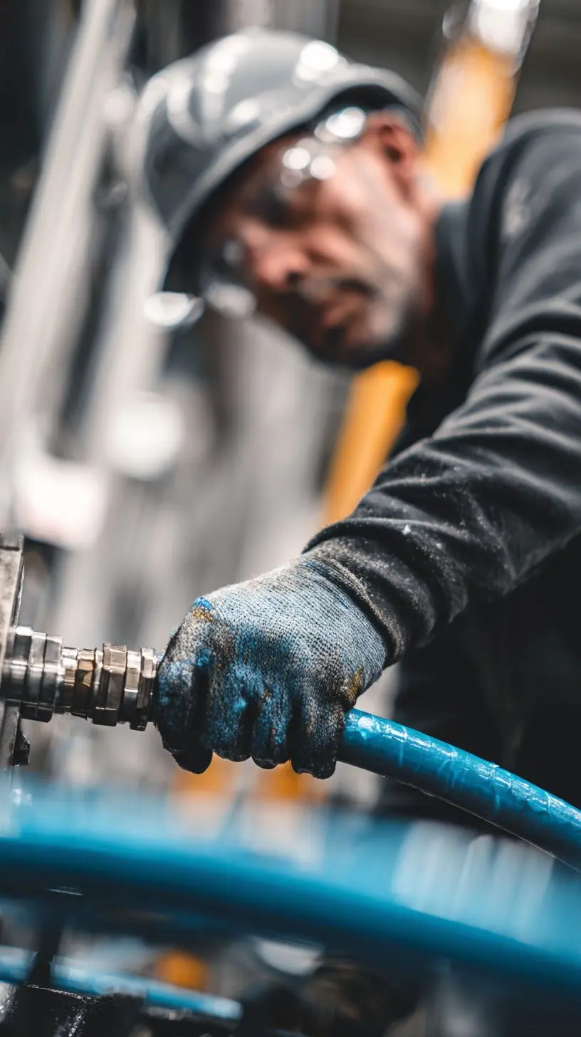 Monteur in een industriële werkomgeving